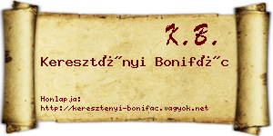 Keresztényi Bonifác névjegykártya