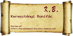 Keresztényi Bonifác névjegykártya